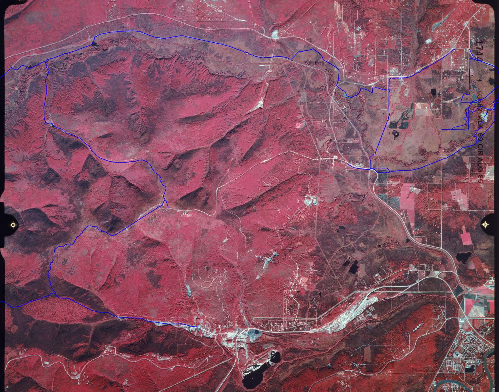 Aerial photo of Goldstream Valley was taken in August, 1986